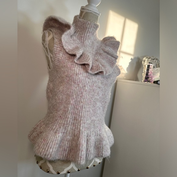 Gorgeous Zara baby pink ruffle knit top - Picture 4 of 9